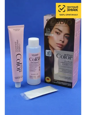 Стойкая Крем-краска для волос Ultima Color, тон 3.73 Горький Шоколад