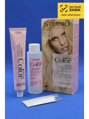 Стойкая Крем-краска для волос Ultima Color, тон 11.0 Очень яркий блонд суперосветляющий