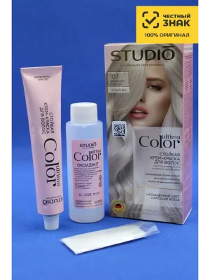 Стойкая Крем-краска для волос Ultima Color, тон 10.1 Пепельный блондин