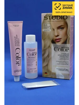 Стойкая Крем-краска для волос Ultima Color, тон 10.0 Экстра светлый натуральный блондин