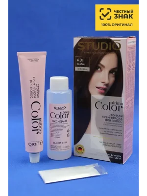 Стойкая Крем-краска для волос Ultima Color, тон 4.01 Каштан