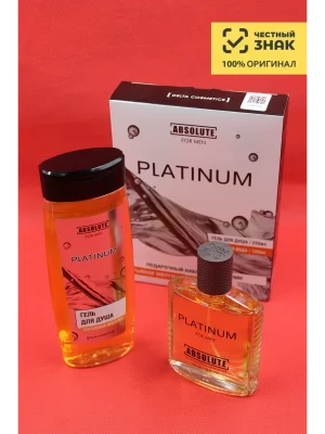 Мужской Подарочный набор Absolute Platinum Платинум, туалетная вода и гель для душа