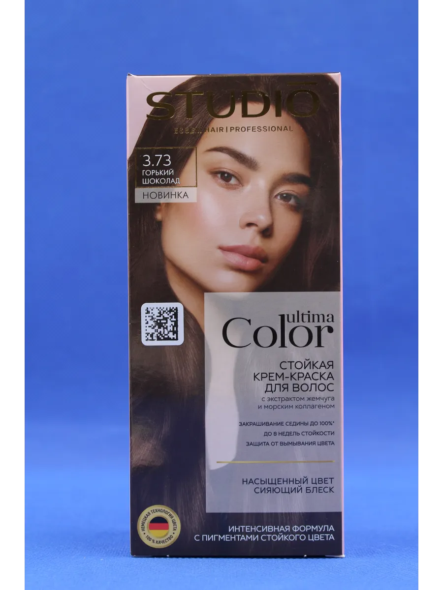 Стойкая Крем-краска для волос Ultima Color, тон 3.73 Горький Шоколад — изображение 2