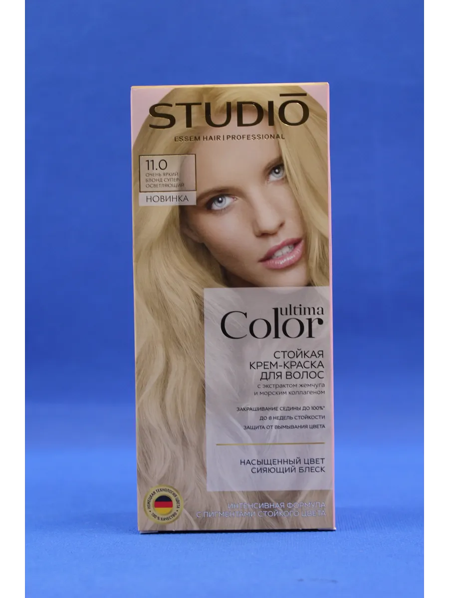 Стойкая Крем-краска для волос Ultima Color, тон 11.0 Очень яркий блонд суперосветляющий — изображение 2