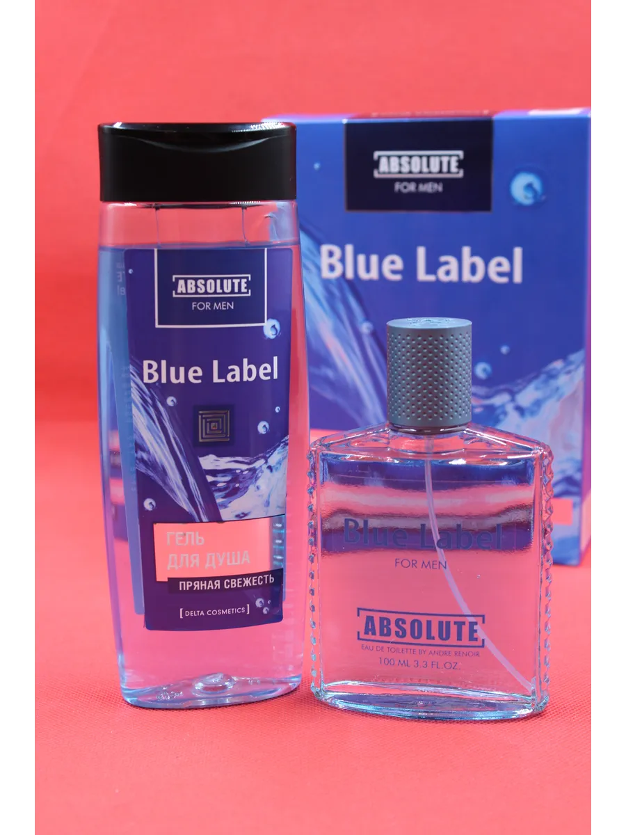Мужской Подарочный набор Блю Лейбл Blue Label, гель для душа и туалетная вода — изображение 2
