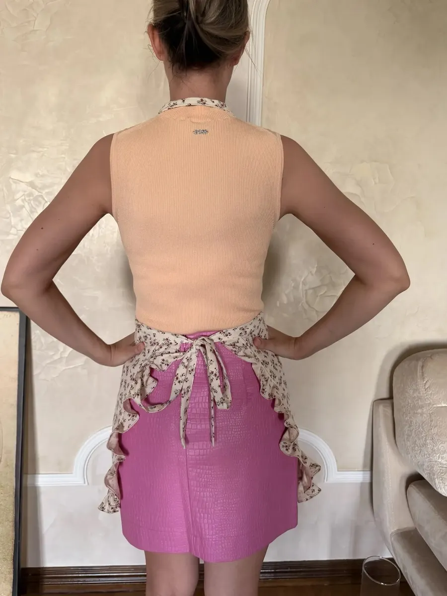 Фартук американский ретро-стиль из хлопка с рюшами — изображение 4