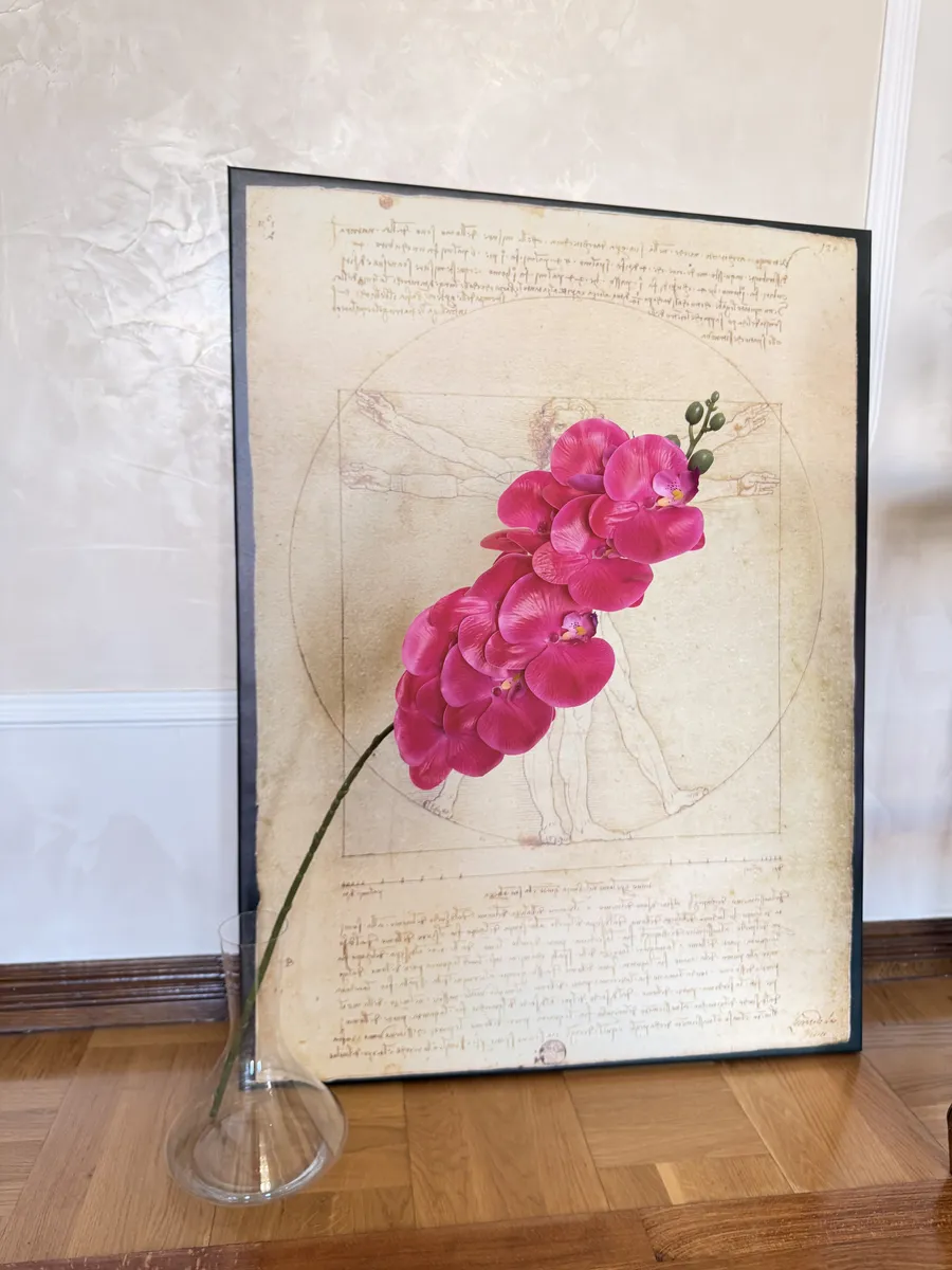 Орхидея искусственная реалистичная фуксия, длина 94 см — изображение 3